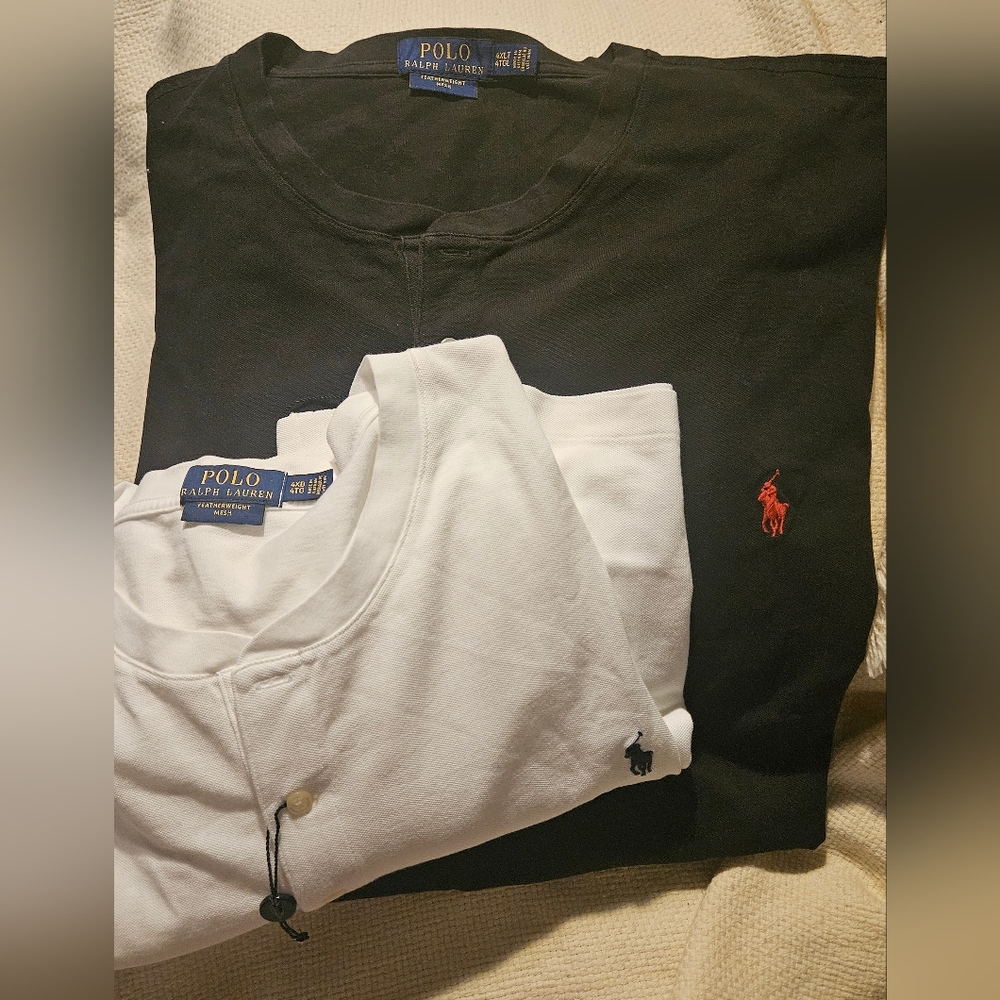 POLO RALPH LAUREN Men Shirts Size 4XB And 4XL One Black One White - Picture 2 of 5